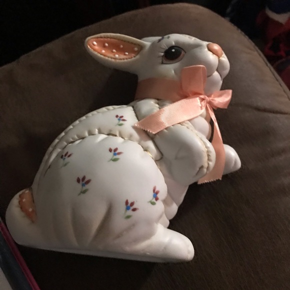 NWT Vintage Lefton Patwork Foral Bunny - Picture 7 of 12